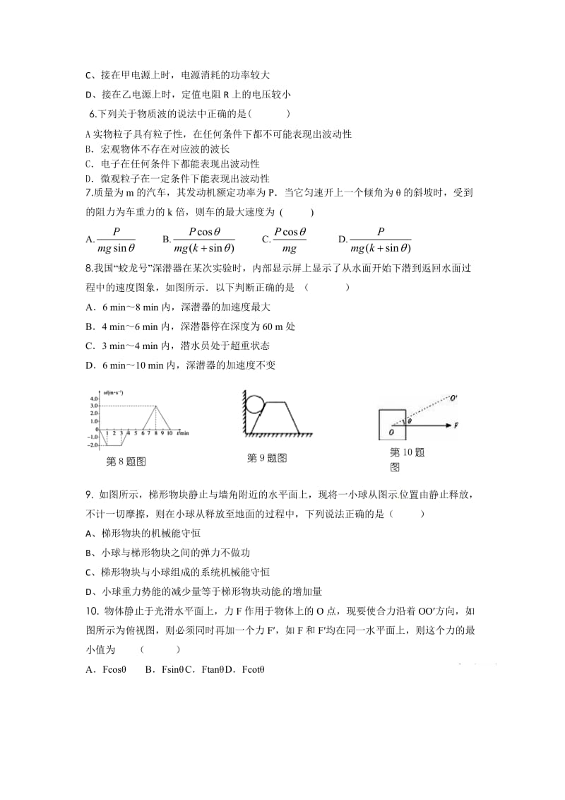 上海市2017新考纲高考物理综合练习一.doc_第2页