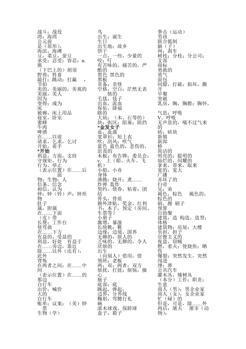 2012高考词汇中文.doc_第3页