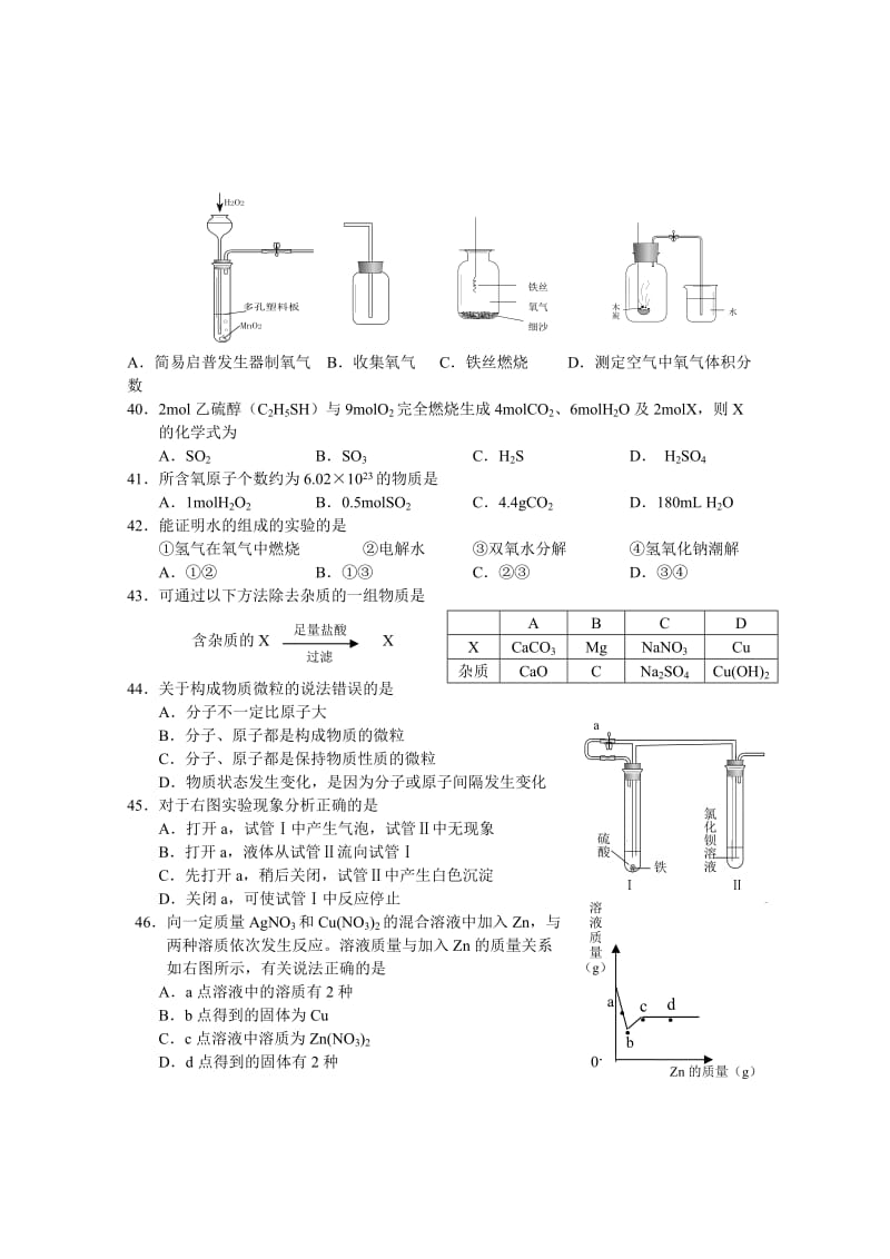 2013年黄浦区初三化学中考模拟(二模).doc_第2页