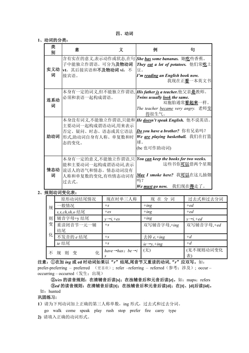 初高中英语语法基本复习(三)动词谓语的时态和语态.doc_第1页