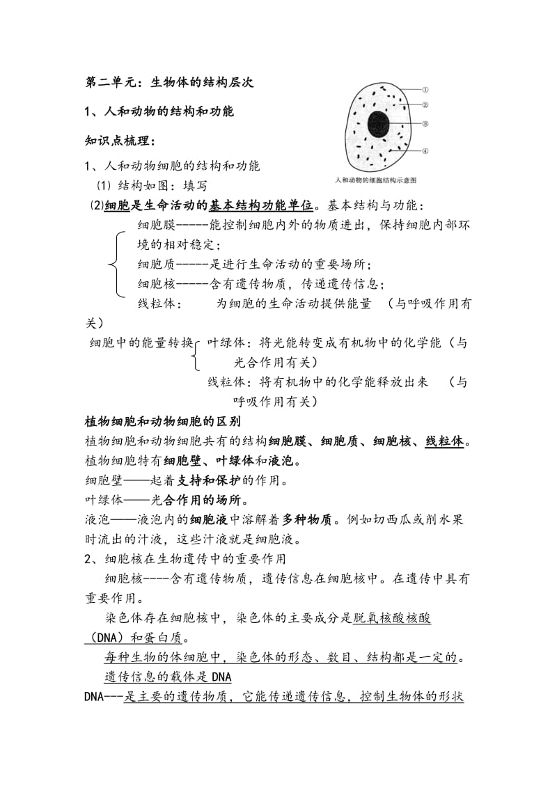 中考生物复习生物体的结构层次.doc_第1页