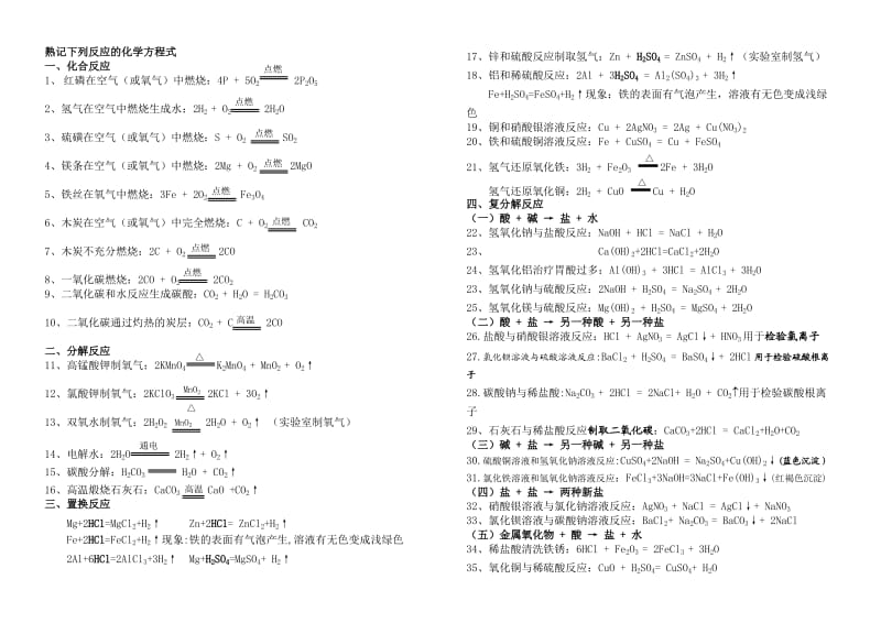 p2011初中常见化学式和化学方程式(分类).doc_第1页