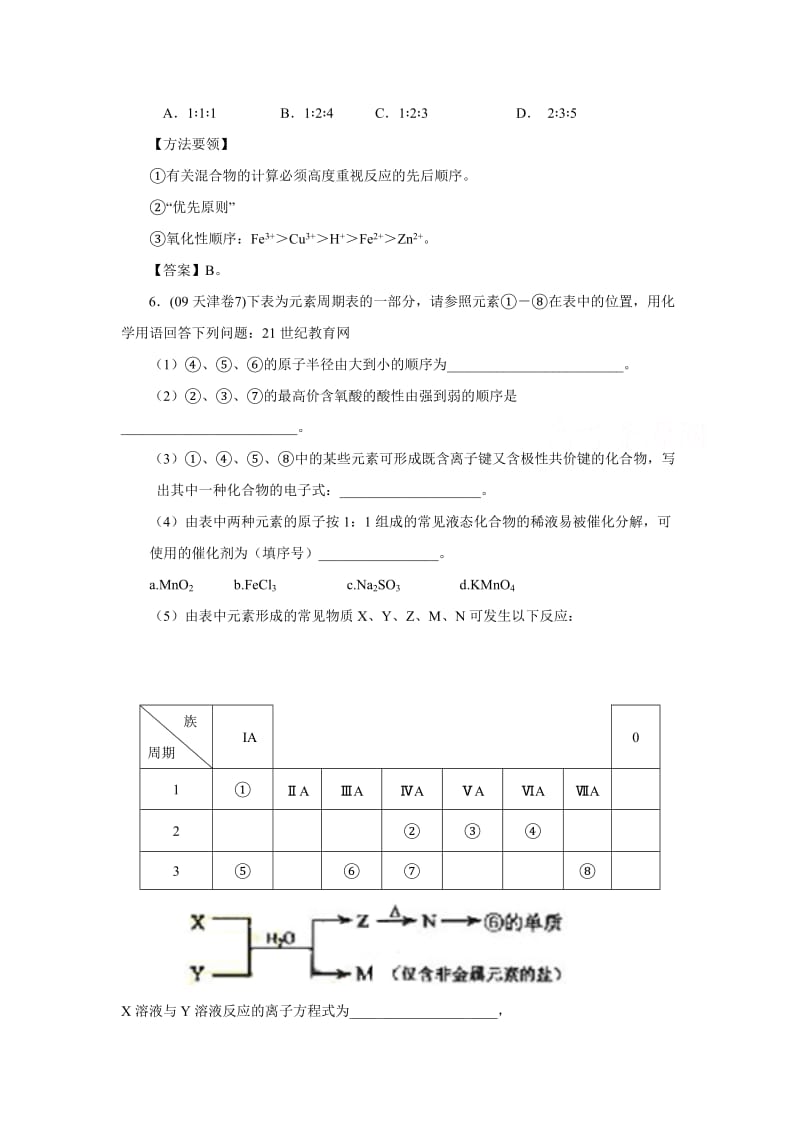 2010高考二轮复习化学学案：专题十《金属元素及其化合物》.doc_第3页