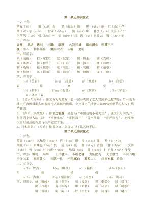 魯教版五年級下冊單元復(fù)習(xí)要點.doc