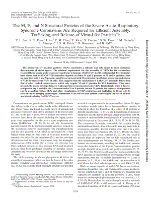 【病毒外文文獻(xiàn)】2008 The M, E, and N Structural Proteins of the Severe Acute Respiratory Syndrome Coronavirus Are Required for Efficient