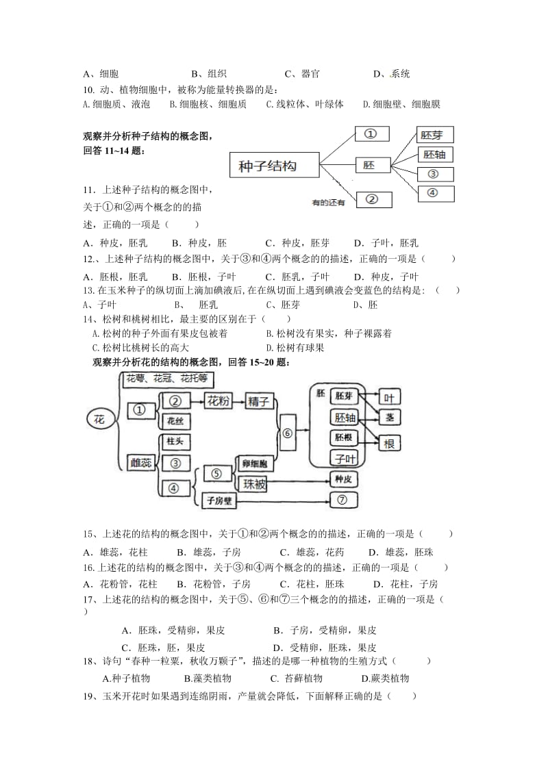 七年级寒假作业测试生物.doc_第2页