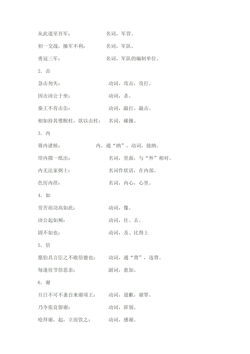 2012年高三语文一轮复习：鸿门宴(人教必修一).doc_第2页