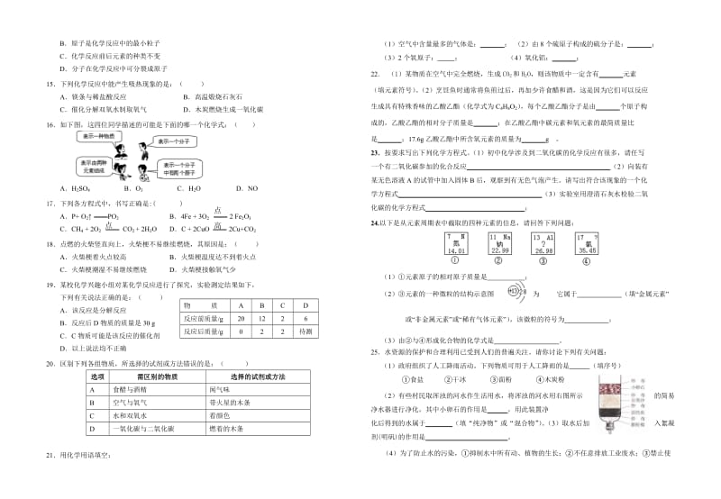 2014年九年级上册化学寒假作业.doc_第2页