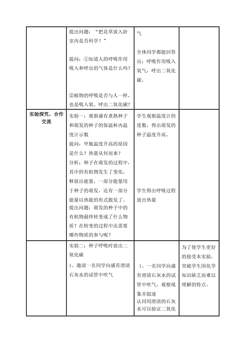 七年级生物植物的呼吸作用教案.doc_第2页