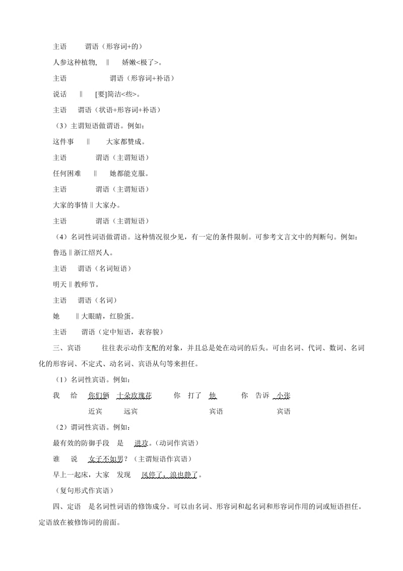 江西省信丰中学高三语文《现代汉语句子成分分析》练习.doc_第2页