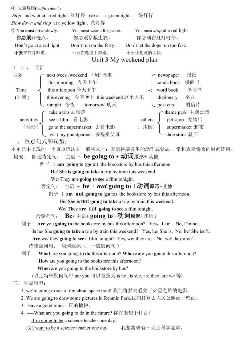 龙湾小学新版PEP六年级上册英语期末复习要点.doc_第2页