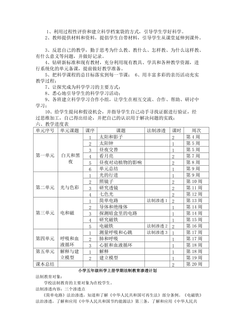 苏教版五年级科学上册教案完整版带法制渗透.doc_第2页