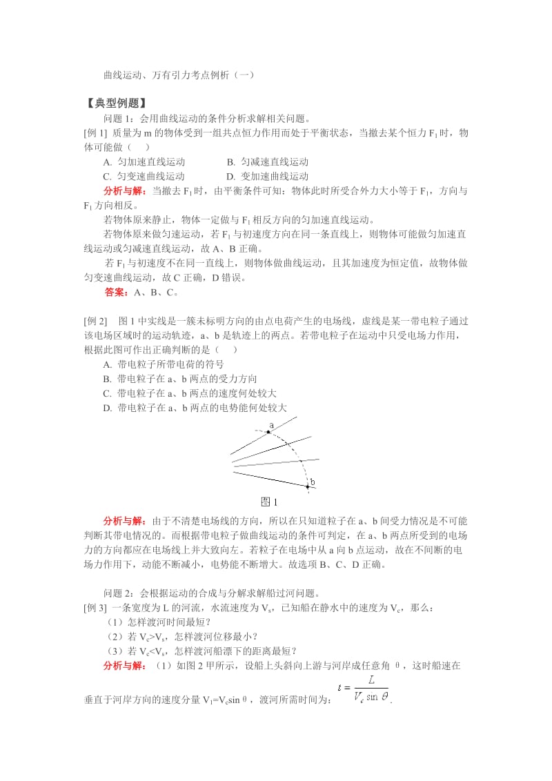 2010年高中物理自主学习同步讲解与训练曲线运动.doc_第1页