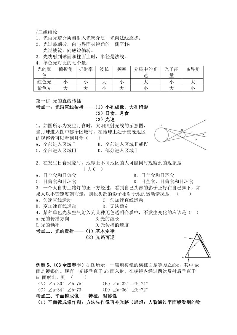 北京益智高二教师版第四讲光的传播.doc_第1页