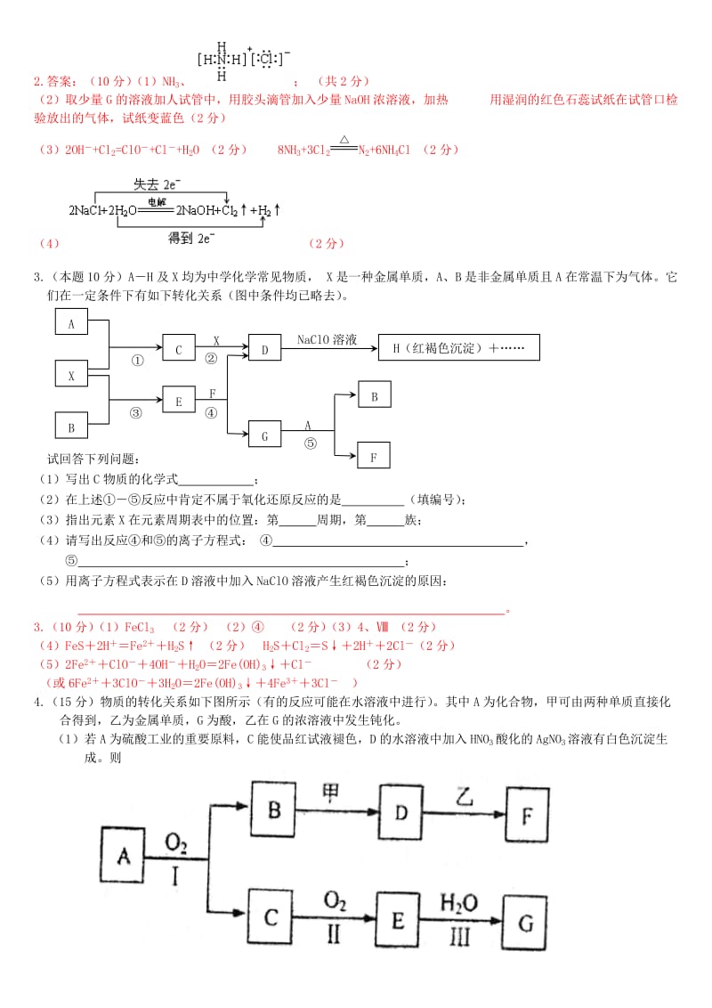 高考化学无机推断题大汇总.doc_第2页