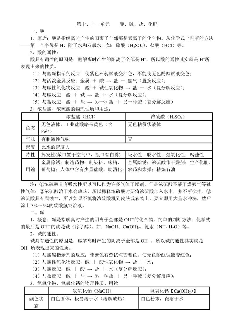 初中化学十一单元知识归类.doc_第1页