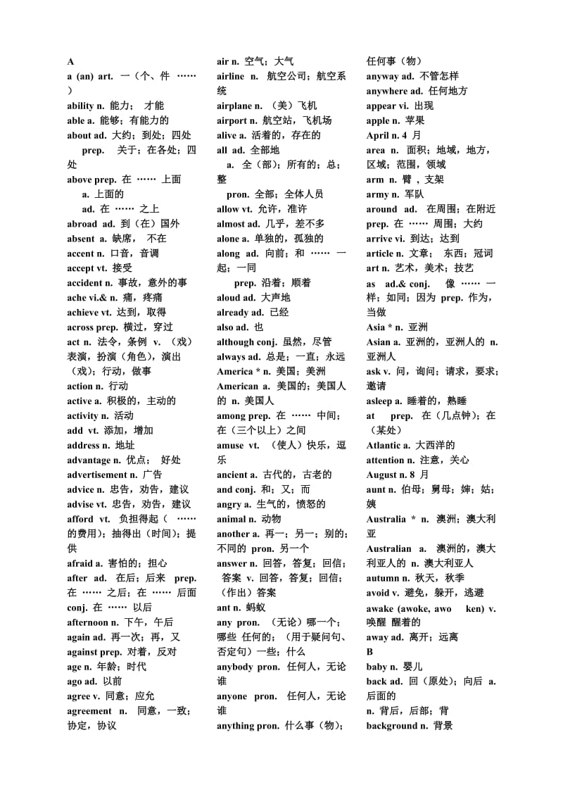 初中英语1600个词组、单词(带中文).doc_第1页