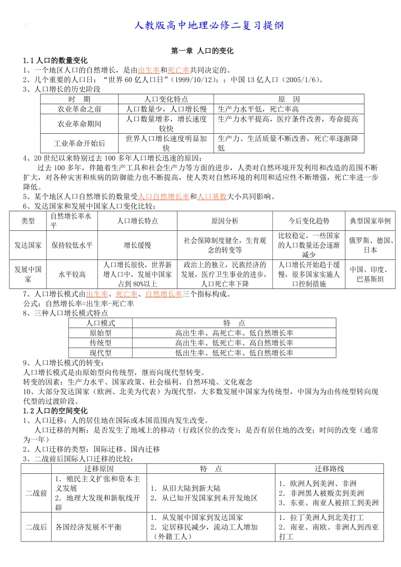 高一必修二地理复习提纲.doc_第1页