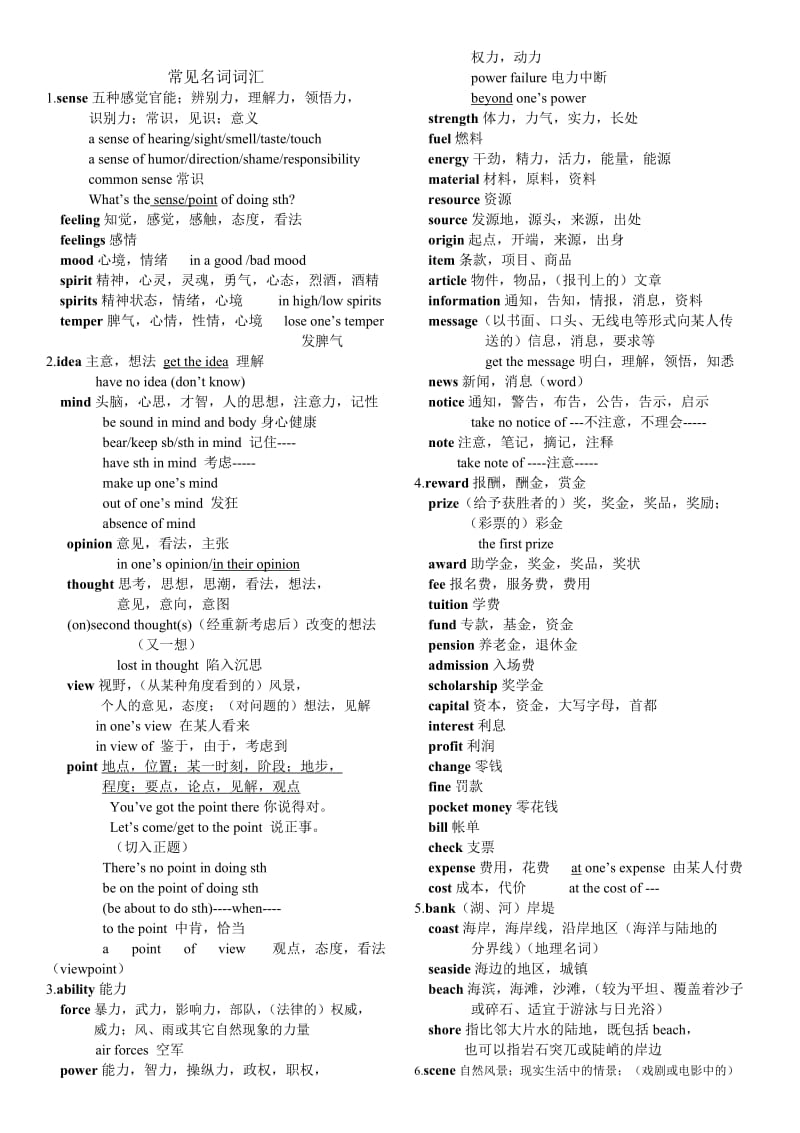 高中英语常见名词词汇.doc_第1页