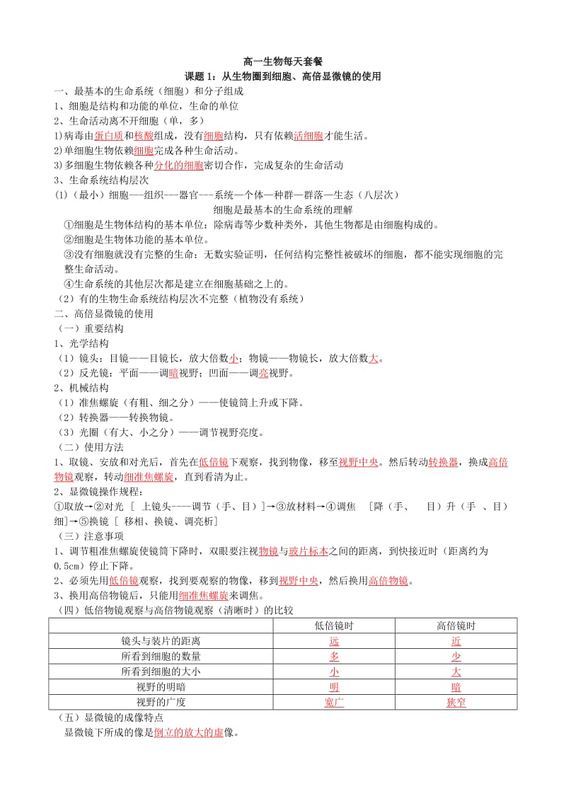 高一生物笔记排版好的.doc_第1页