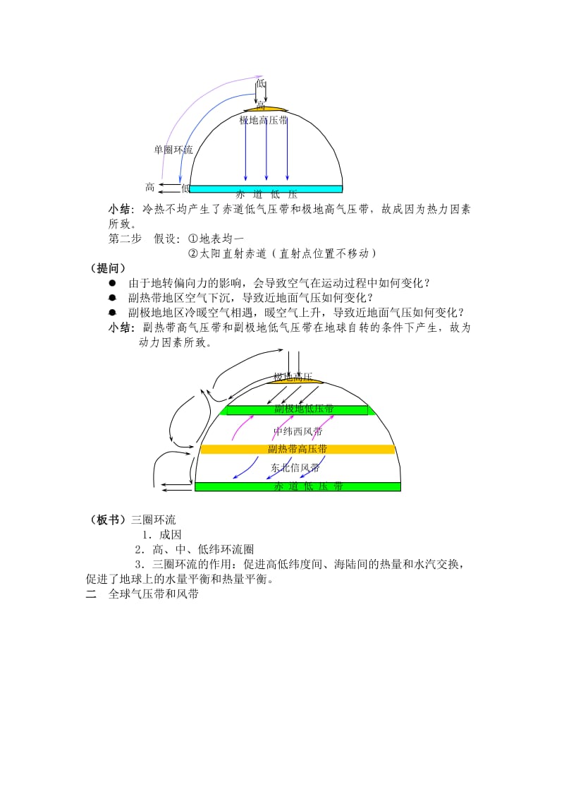 高中地理(必修一)第二章第二节气压带和风带教案.doc_第2页