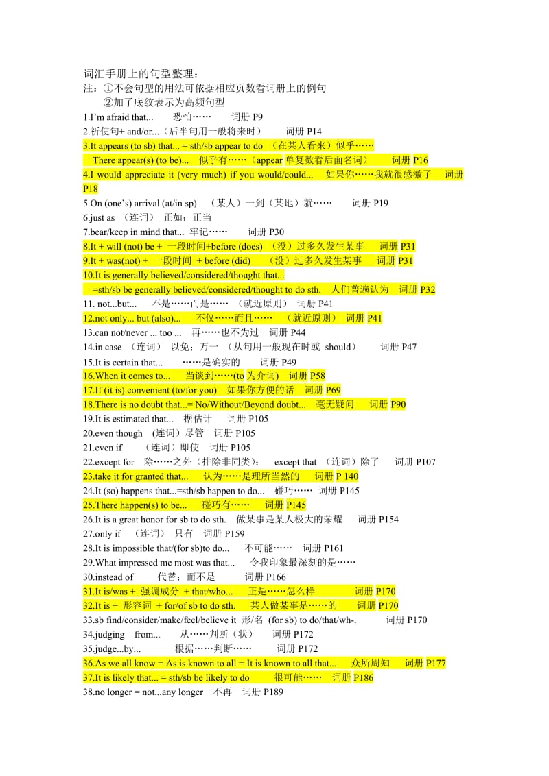 高三英语词册句型整理、倒装用法及情态动词用法整理不完全版.doc_第1页