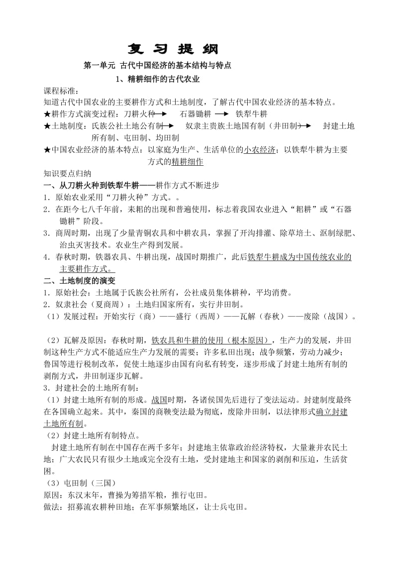 高考历史总复习提纲及知识点.doc_第1页