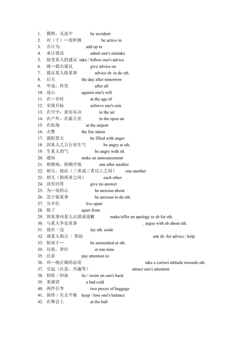 高考英语书面必备词组.doc_第1页