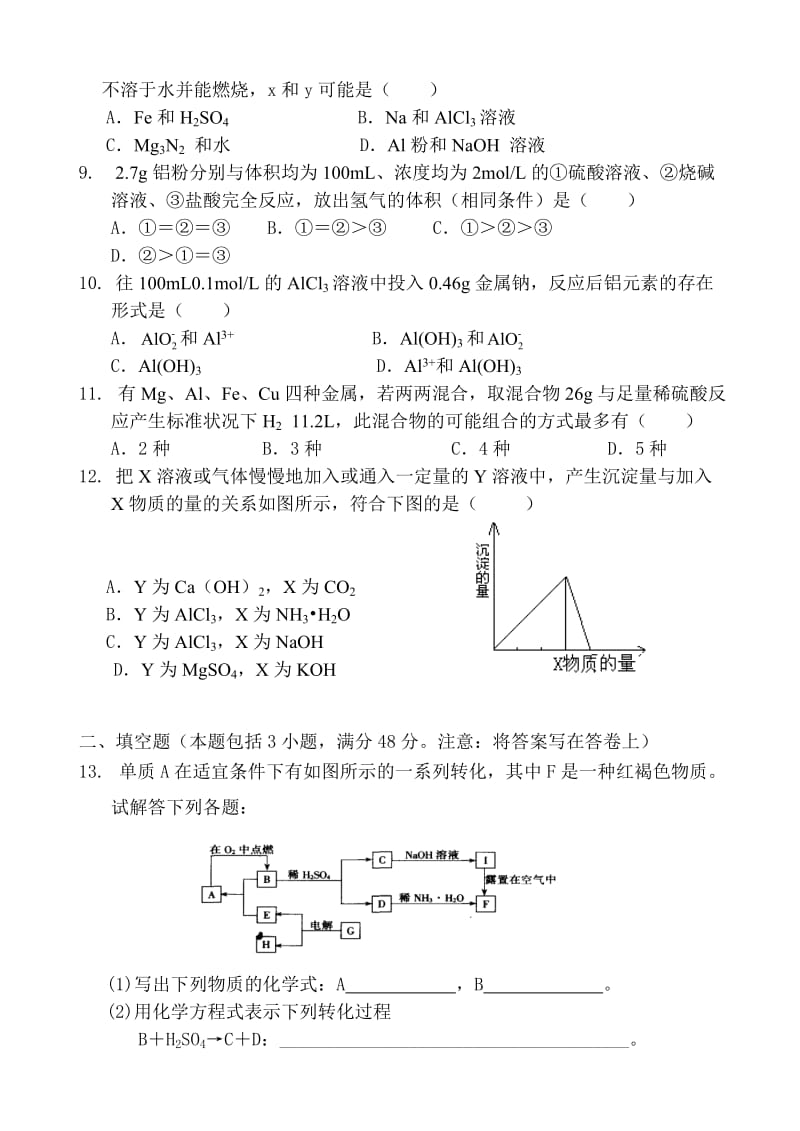 高二《几种重要的金》属周测.doc_第2页