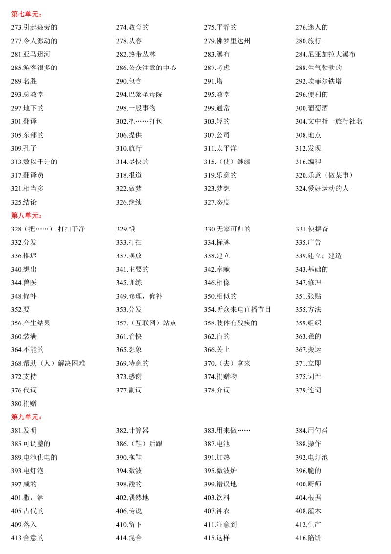 九年级英语1-9单元单词汇总.doc_第3页