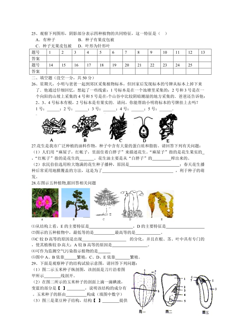 初一生物下册第一次月考.doc_第3页