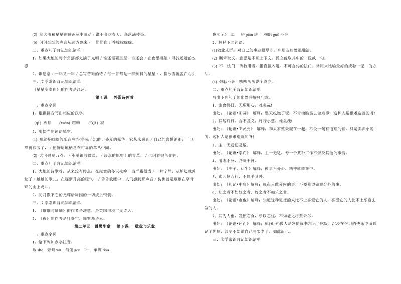 初中语文人教版九年级上课本字词重点句子文学常识大全.doc_第2页