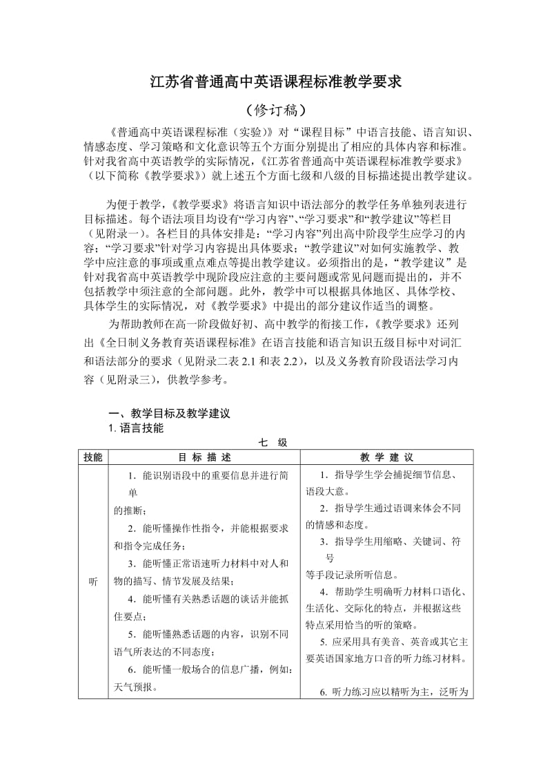 高中英语教学要求.doc_第1页