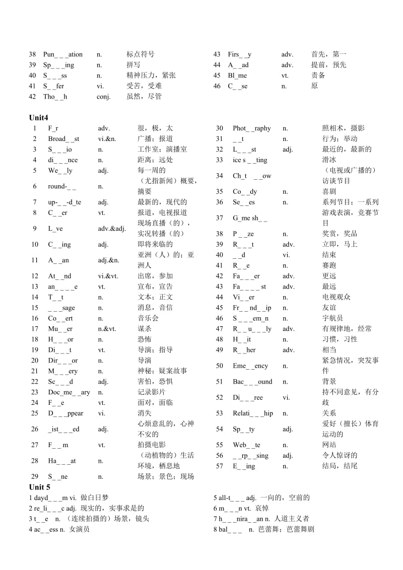 牛津初中英语9A单词表(填空).doc_第3页