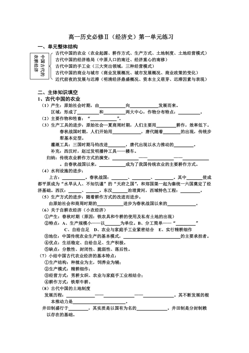 高一历史必修二第一单元练习.doc_第1页