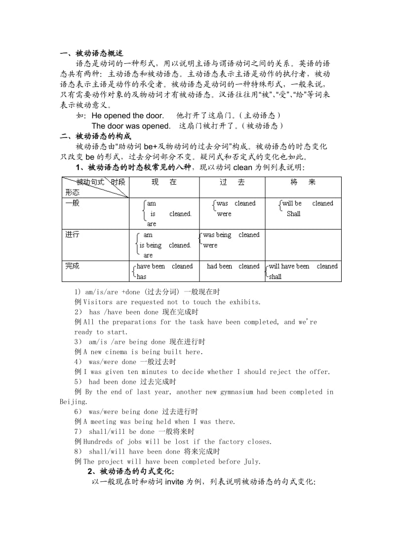 初中被动语态及其相关练习题.doc_第1页