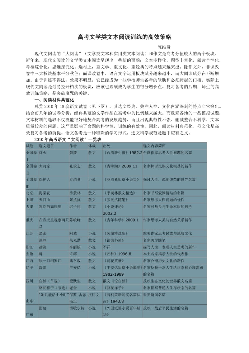 高考文学类文本阅读训练的高效策略.doc_第1页