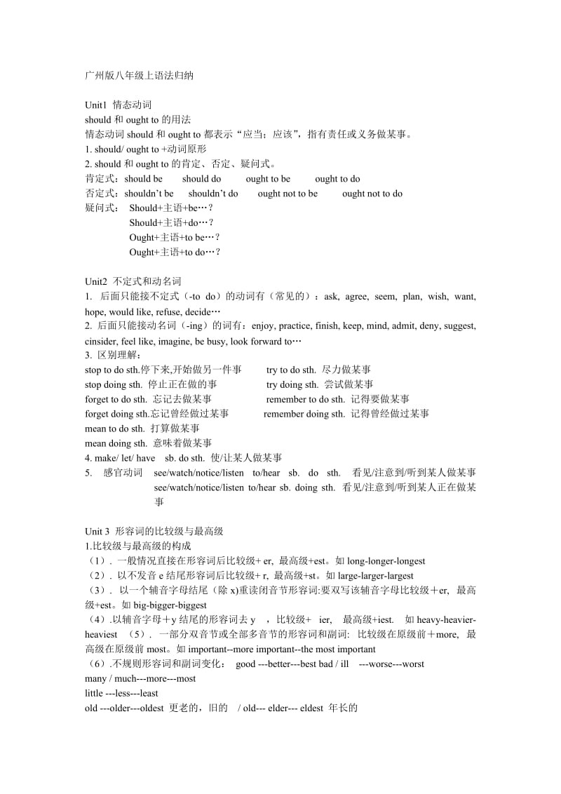 广州牛津版八年级上重点语法.doc_第1页