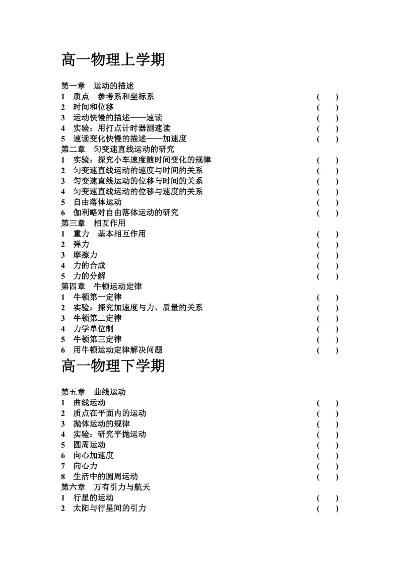 高中物理知识清单.doc_第1页