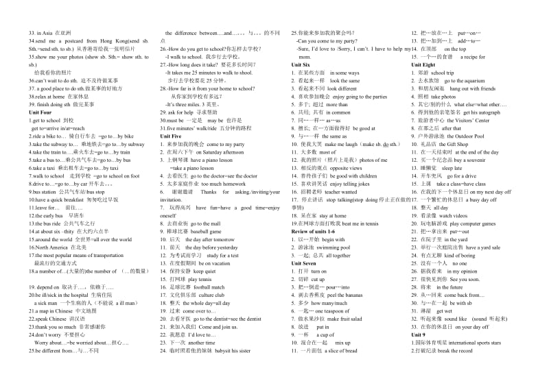 八年级上册各单元词组归纳.doc_第2页