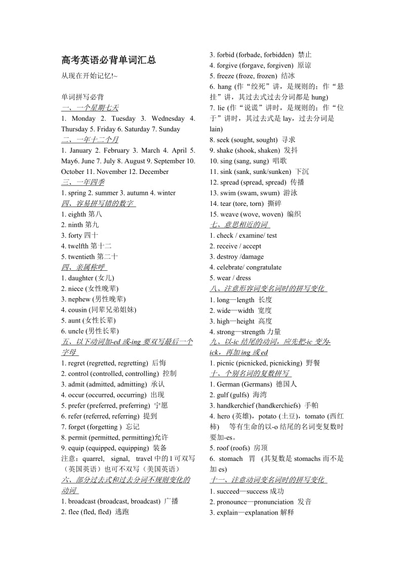 高考英语必背单词分类归纳汇总.doc_第1页