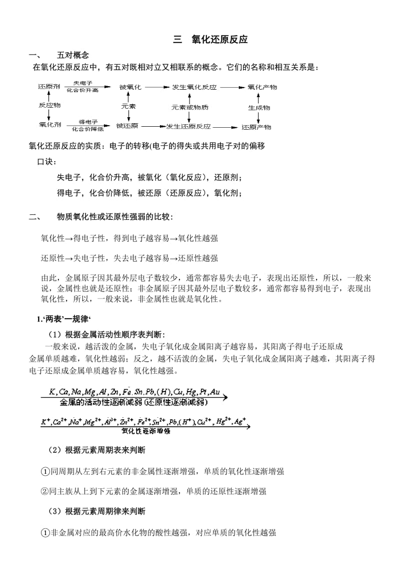 高中化学必修一氧化还原反应.doc_第1页