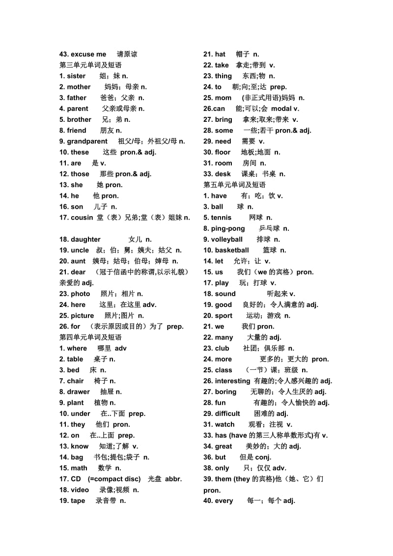 人教新目标七年级上册单词一览(黑体字).doc_第2页