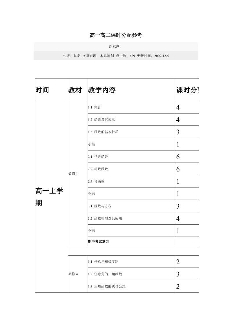 高一高二课时分配考参.doc_第1页