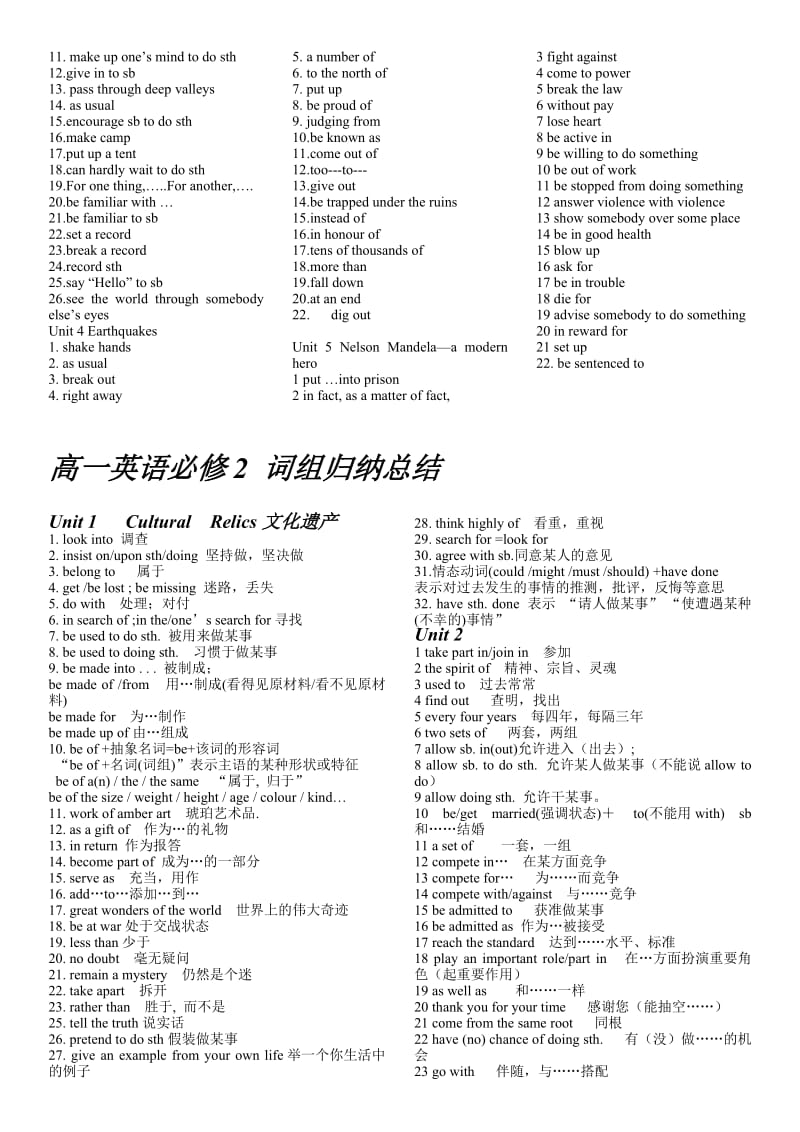 高中人教版英语必修1-2-3-4-5词组(全齐).doc_第2页