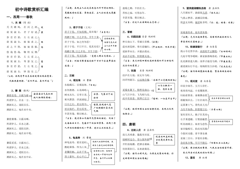 初中诗歌赏析汇编.doc_第1页