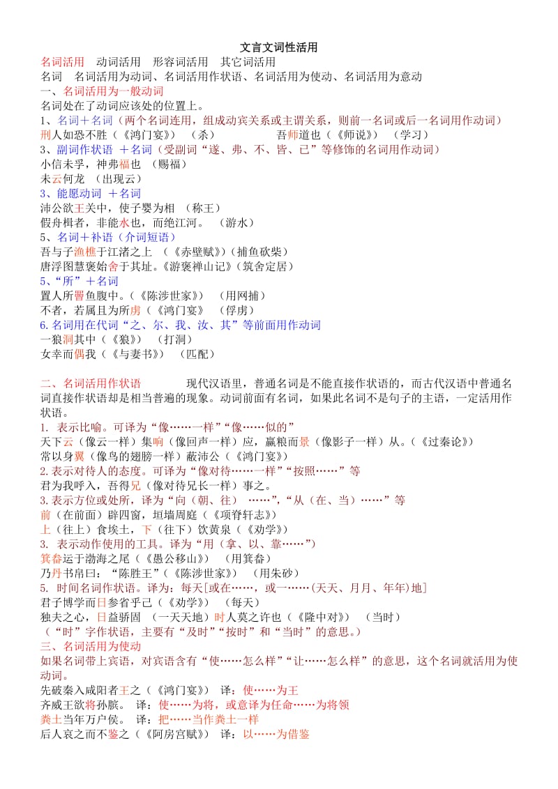 高中2010文言文词性活用全高考用.doc_第1页