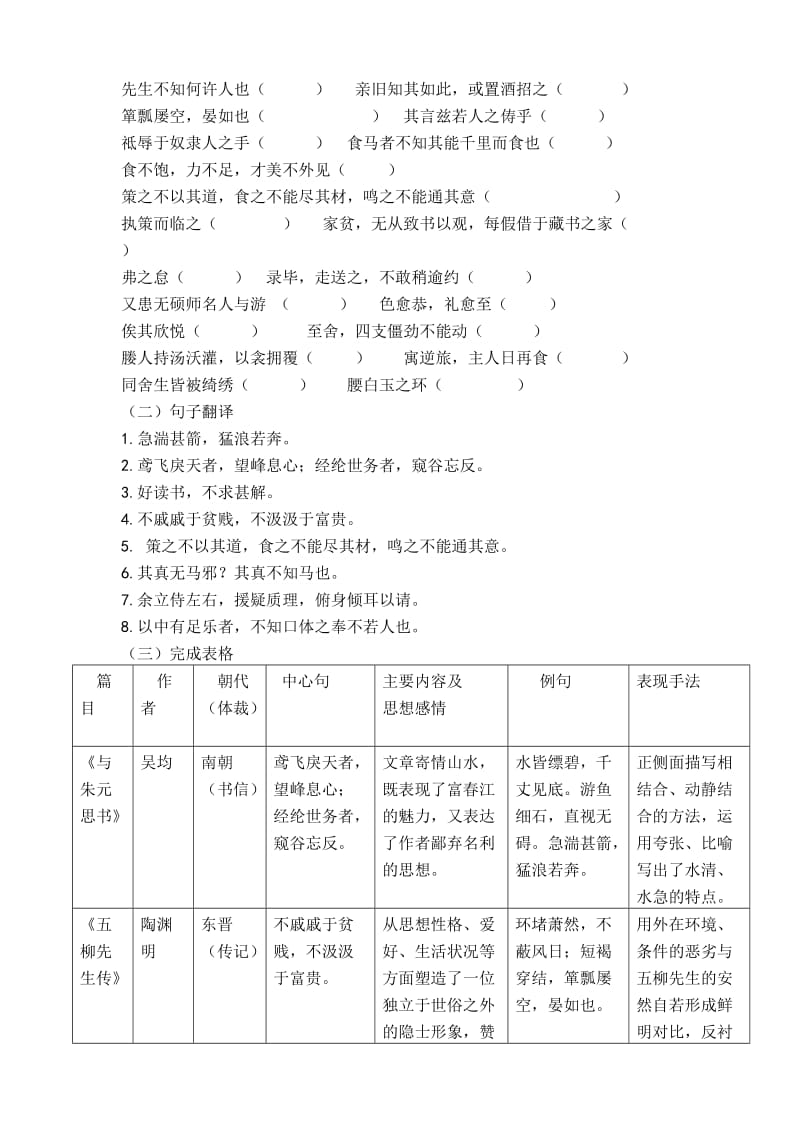 八年级下册第五单元文言文复习教学设计.doc_第3页