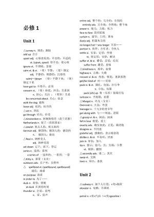 高中英語人教版教材必修一至選修六單詞表.doc