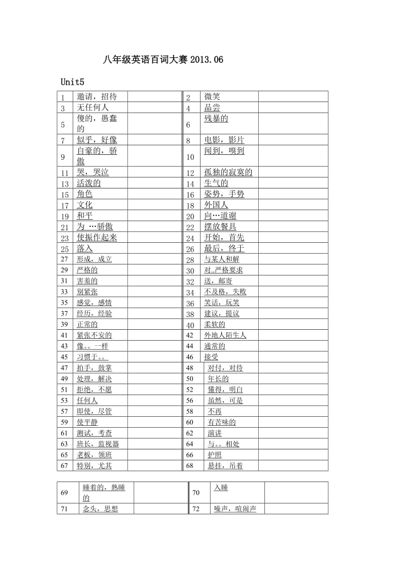 八年级英语百词大赛.doc_第1页